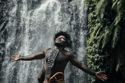 Asmat Tribe on the Waterfall