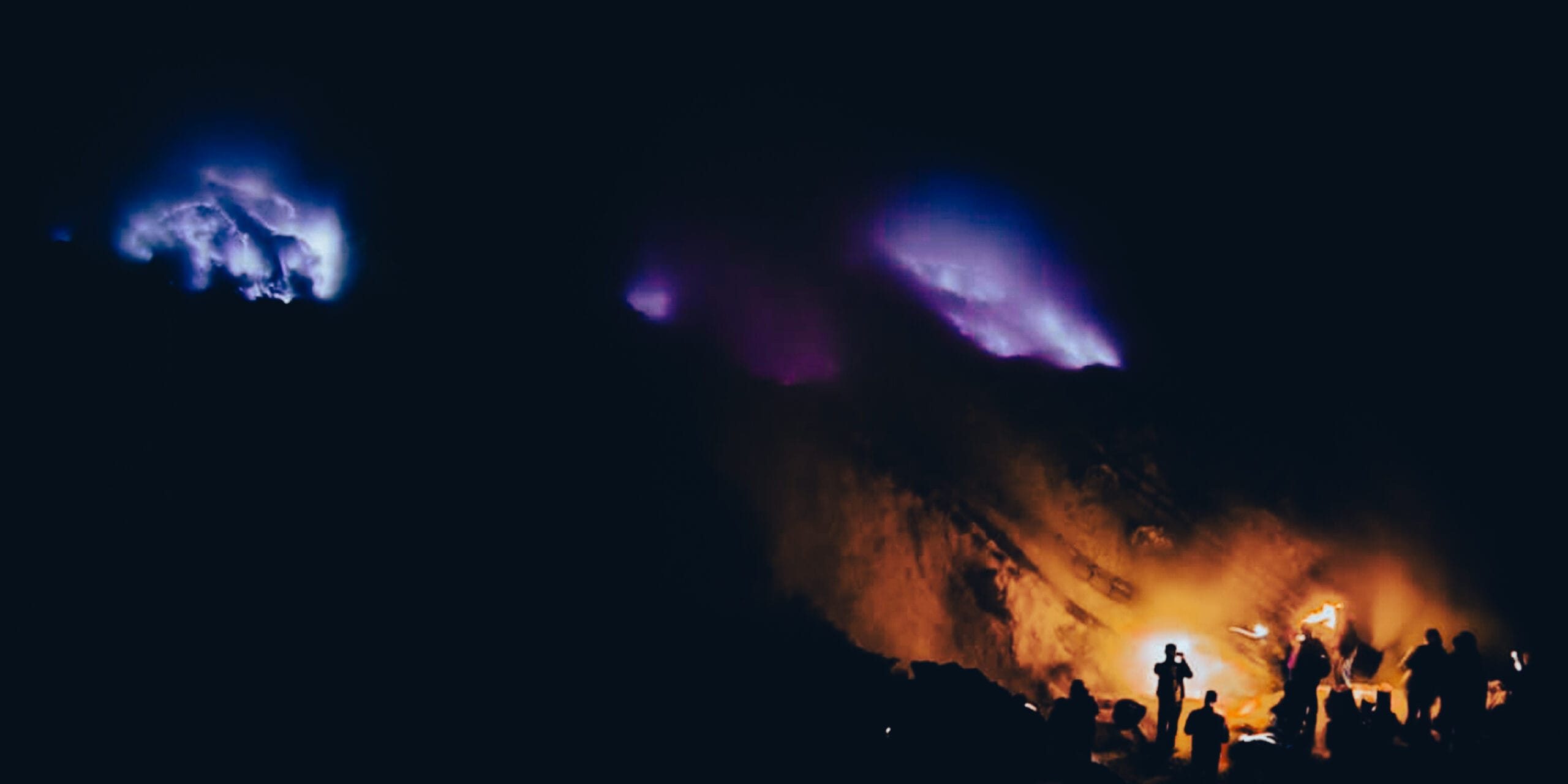 Blue fire at Ijen Crater Banyuwangi