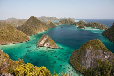 Raja Ampat islands aerial Wayag lagoon