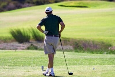 Golfer enjoying a round of golf at Bogor Raya Golf Club in Bogor Indonesia