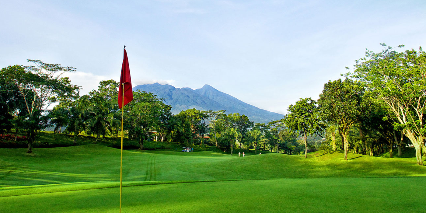 Rancamaya Golf Course in Bogor surrounded by tropical greenery